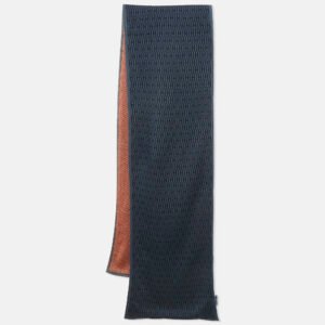 Herm&egrave;s Blue/Orange H Jacquard Cashmere Scarf