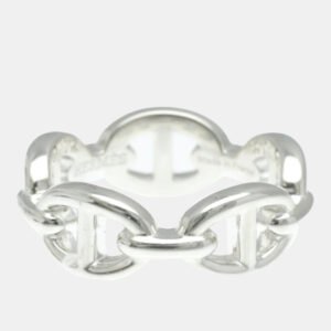 Hermes Silver 925 Chaine D'ancre Ring EU 52
