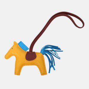 Hermes Orange Leather Rodeo PM Charm