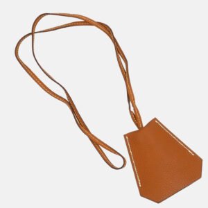 Hermes Clochette Gold Togo Leather Key Holder Necklace