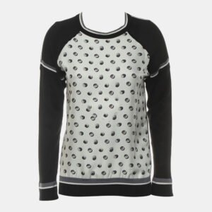 Hermes Black/White Silk, Cotton Cashmere Silk Sweater FR Women 34