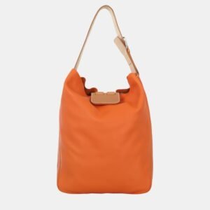 Hermes Orange/Brown Swift and Clemence Leather Virevolte 29 Bag