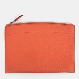 Hermes Orange Bazaar Clutch Bag