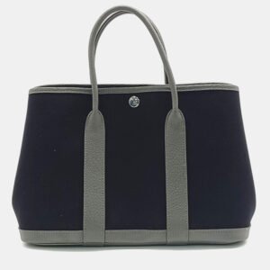 Hermes Black Canvas Garden Party 30 Bag
