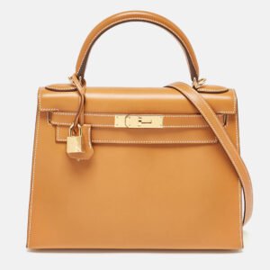 Hermes Natural Sable Butler Leather Gold Finish Kelly Sellier 28 Bag