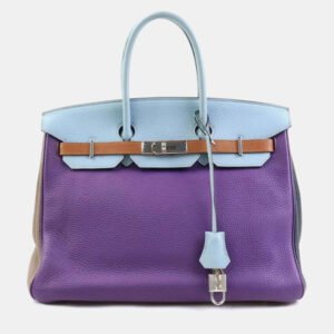 Hermes Multicolor Taurillon Clemence Leather Birkin 35 Tote Bag