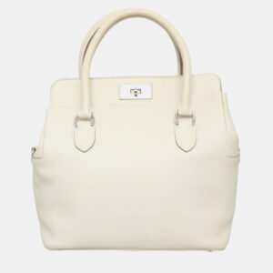 Hermes Craie Soufre, yellow, beige Swift Leather Toolbox 26 Bag