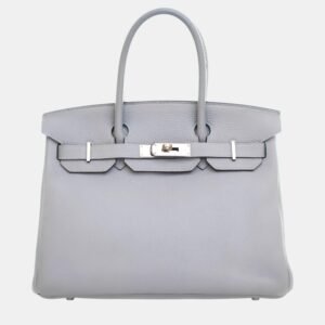 Hermes Bleu Glacier Togo Leather Birkin 30 Bag