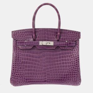 Hermes Violet Porosus Crocodile Leather Birkin 30