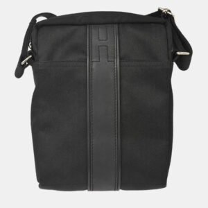 Hermes Black Toile Chevrons Acapulco Bandouliere Shoulder Bag