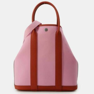 Hermes Pink/Rouge Duchesse Toilet Officer Vache Leather Garden Party 36 Bag