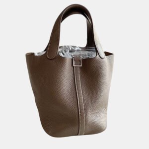 Hermes Brown Leather Picotin Lock 18 Handbag