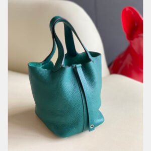 Hermes Green Palladium Hardware Picotin 18 Handbag