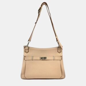Hermes Argile Taurillon Clemence Jypsiere 34 Shoulder Bag