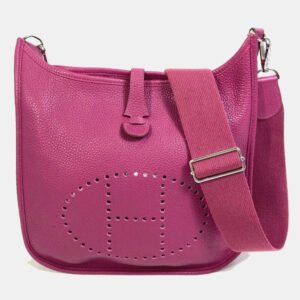 Hermes Purple Leather Evelyn Crossbody Bag