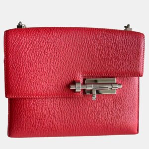 Hermes Tomato Red Leather Verrou Shoulder Bag