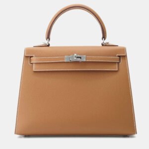 Hermes Gold Epsom Leather Kelly 25 Tote Bag