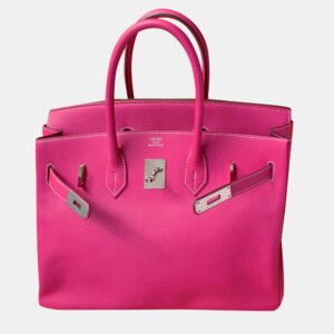 Hermes Candy Pink Epsom Leather Birkin 35 Tote Bag