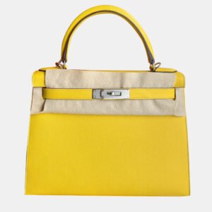 Hermes Naples Yellow Epsom Leather Kelly 28 Top Handle Bag