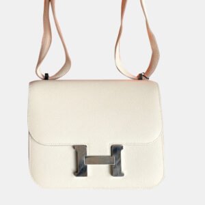 Hermes Milk White Epsom Leather Constance 19 Shoulder Bag