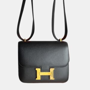 Hermes Black Epsom Leather Constance 19 Shoulder Bag