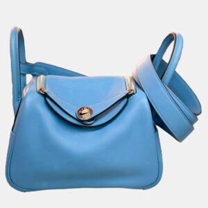 luxury-women-hermes-used-handbags-p1143563-001 Hermes Northern Blue Swift Leather Mini Lindy Shoulder Bag