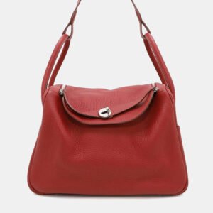 luxury-women-hermes-used-handbags-p1143823-014 Hermes Rouge Casaque Taurillon Clemence Leather Lindy 34 Shoulder Bag