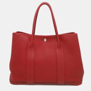 Hermes Garden Party Rouge Casaque Negonda Leather 36 Bag