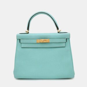 Hermes Blue Atoll Togo Leather  Kelly Retourne 28 Tote Bag