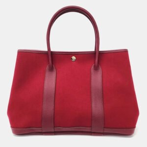 Hermes Red Leather Garden Party 36 bag