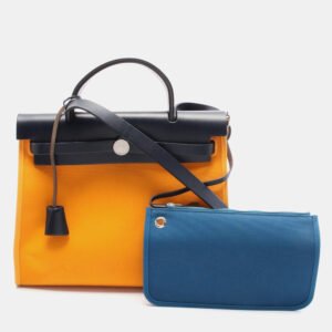 Hermes Navy Toile Herbag Zip PM Hand Shoulder Bag