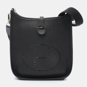 Hermes Black Taurillon Clemence Evelyne TPM Amazon Shoulder Crossbody Bag