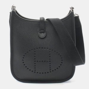 Hermes Black Taurillon Clemence Evelyne TPM Amazon Shoulder Crossbody Bag