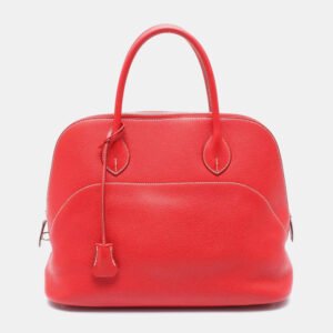 Hermes Red Vermillon Clemence Leather Bolide35 Handbag