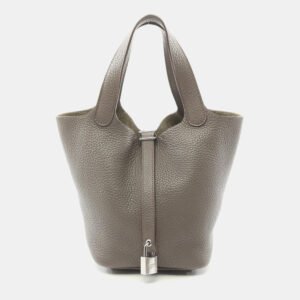 Hermes Etain Taurillon Clemence Picotin Lock 18 Handbag