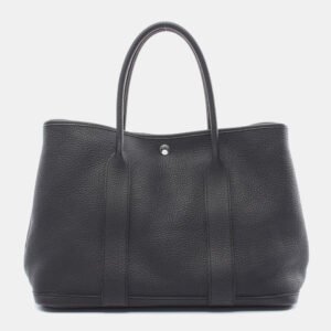 Hermes Black Negonda Leather Garden Party 36 Tote Bag