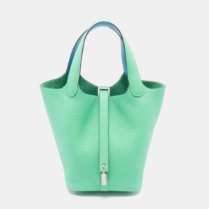 Hermes Vert Comic Taurillon Clemence Swift Leather Picotin Lock 18 Bag