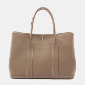 Hermes Etoupe Grey Beige Negonda Leather Garden Party 36 Tote Bag