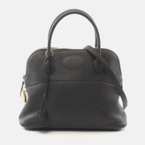Hermes Black Taurillon Clemence Leather Bolide 31 Handbag