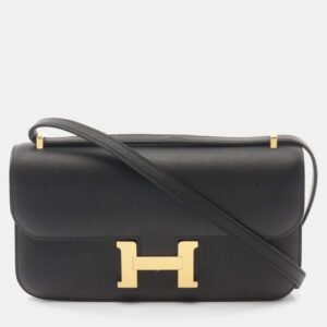 luxury-women-hermes-used-handbags-p1151513-001 Hermes Black Epsom Leather Constance Elan Crossbody Bag