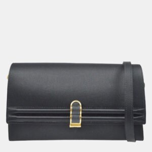 luxury-women-hermes-used-handbags-p1155516-003 Hermes Black Satin 2Way Clutch Shoulder Bag