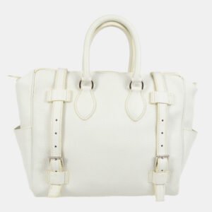 Hermes White Taurillon Clemence Pursangle 31 Handbag
