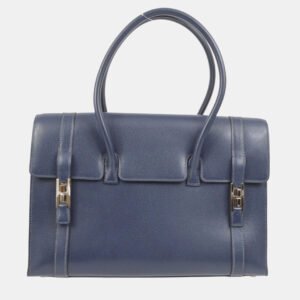 luxury-women-hermes-used-handbags-p1155553-009 Hermes Navy Lisse Drag 2 32 Handbag