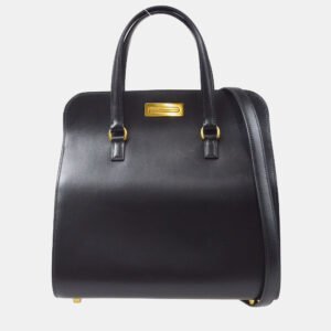 Hermes Black Box Calf Leather Handbag