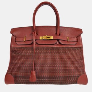 Hermes Rouge Crinoline Taurillon Clemence Birkin 35 Handbag