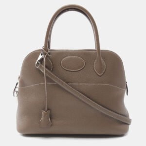 Hermes Etoupe Grey Clemence Leather 2Way  Bolide 31