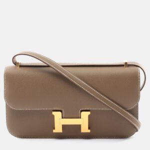 Hermes Etoupe Grey Epsom Leather Constance Elan Shoulder Bag