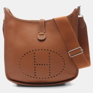 Hermes Gold Taurillon Clemence Evelyne Crossbody Bag GM