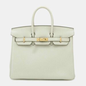 Hermes Gris Neve Togo Leather Birkin 25 Handbag