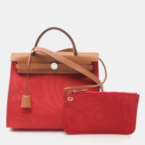 Hermes Green Clemence Leather Cabas 31 Tote